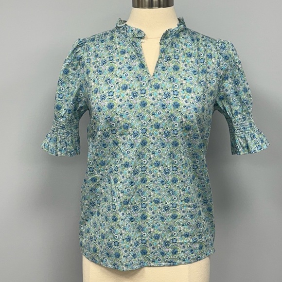 J Crew Liberty Fabric XS Amelie Floral Puff-sleeve Top Cottagecore Prairie - Picture 3 of 15